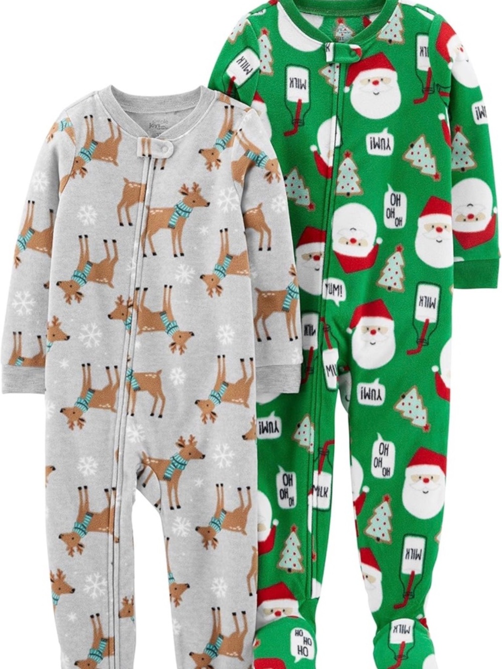 CARTERS 2 piece footed fleece pajamas
